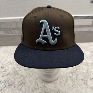 New Era Brown /Navy Athletics 59FIFTY fitted Hat